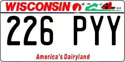 WI license plate 226PYY