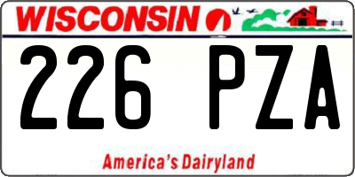 WI license plate 226PZA