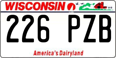 WI license plate 226PZB