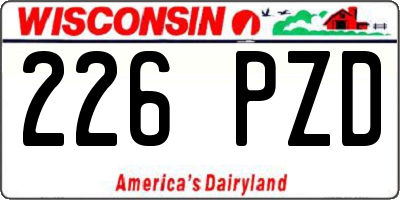 WI license plate 226PZD