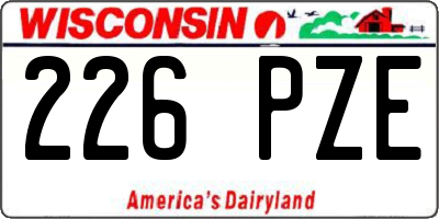 WI license plate 226PZE