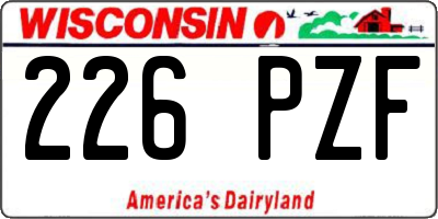 WI license plate 226PZF