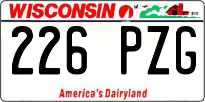 WI license plate 226PZG