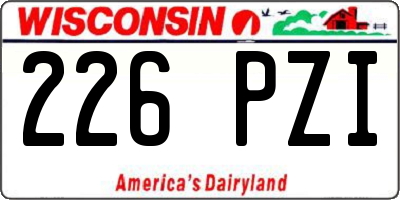 WI license plate 226PZI