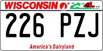 WI license plate 226PZJ