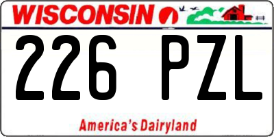 WI license plate 226PZL