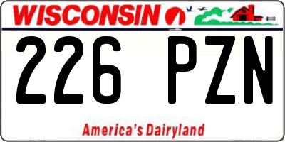 WI license plate 226PZN