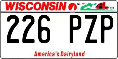 WI license plate 226PZP