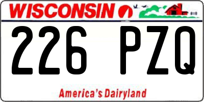 WI license plate 226PZQ