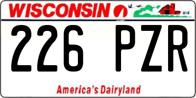 WI license plate 226PZR
