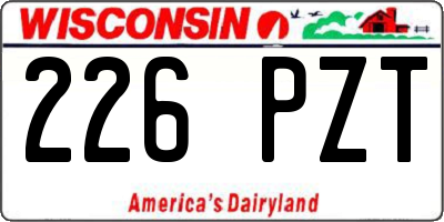 WI license plate 226PZT