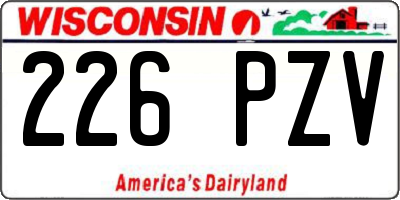 WI license plate 226PZV
