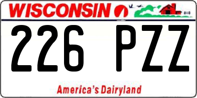 WI license plate 226PZZ