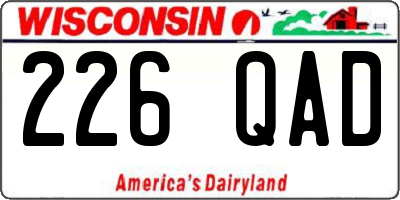 WI license plate 226QAD
