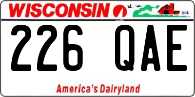 WI license plate 226QAE