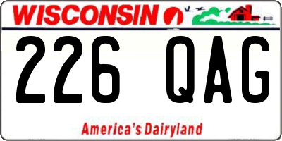 WI license plate 226QAG