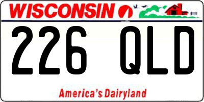 WI license plate 226QLD