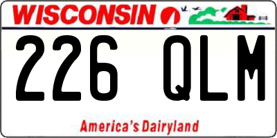 WI license plate 226QLM