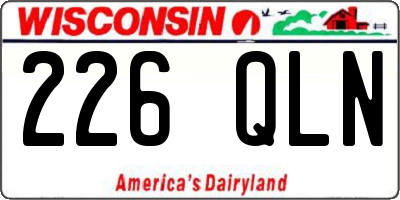 WI license plate 226QLN