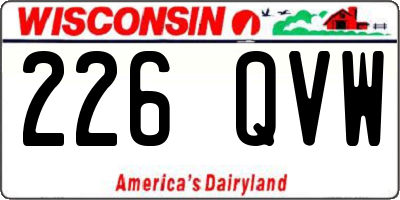 WI license plate 226QVW