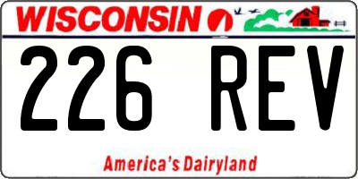 WI license plate 226REV