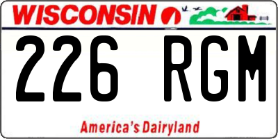 WI license plate 226RGM