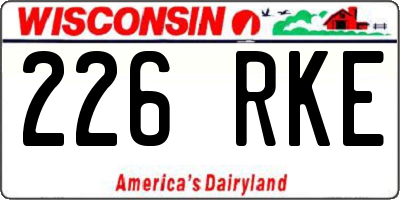 WI license plate 226RKE