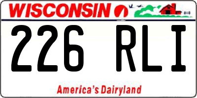 WI license plate 226RLI