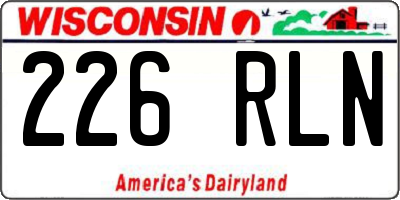 WI license plate 226RLN
