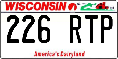 WI license plate 226RTP