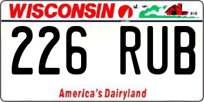WI license plate 226RUB