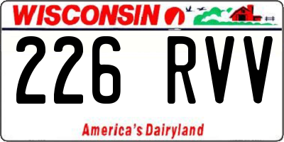 WI license plate 226RVV