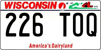 WI license plate 226TOQ