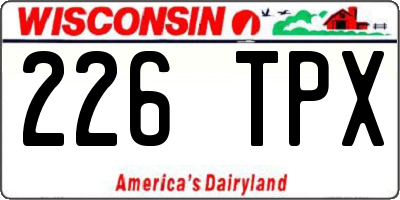 WI license plate 226TPX