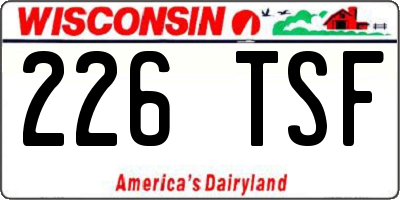 WI license plate 226TSF