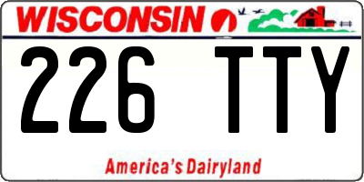 WI license plate 226TTY