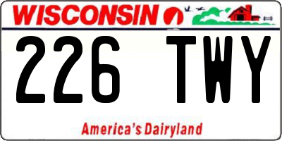 WI license plate 226TWY