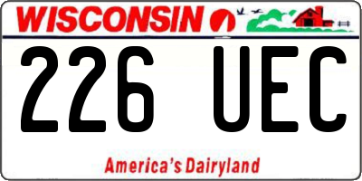 WI license plate 226UEC