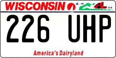 WI license plate 226UHP