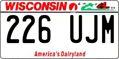 WI license plate 226UJM