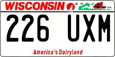 WI license plate 226UXM