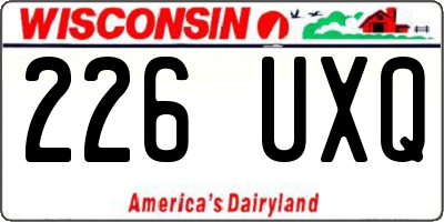WI license plate 226UXQ