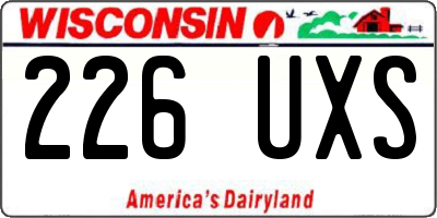 WI license plate 226UXS