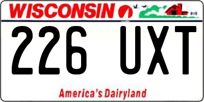WI license plate 226UXT