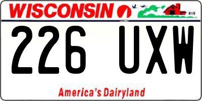 WI license plate 226UXW