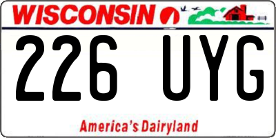 WI license plate 226UYG