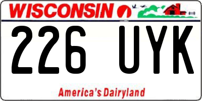 WI license plate 226UYK