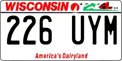WI license plate 226UYM