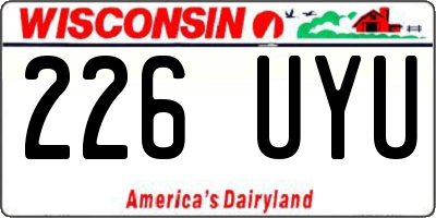 WI license plate 226UYU