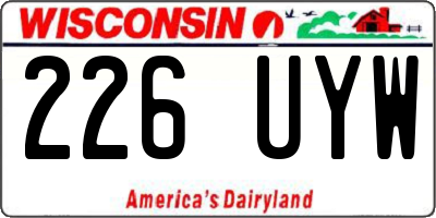WI license plate 226UYW